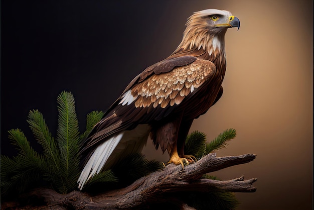 Eagle sit on branch Generative AI Art