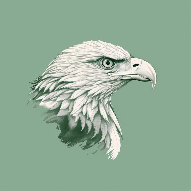 Eagle Sketch In Minimalist Style Before A Cloud In 8k Best Quali