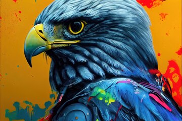 Premium Photo | Eagle in the sky color art Premium Photo | Eagle in the sky color art