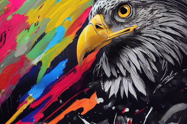 Орел в небе цветное искусство