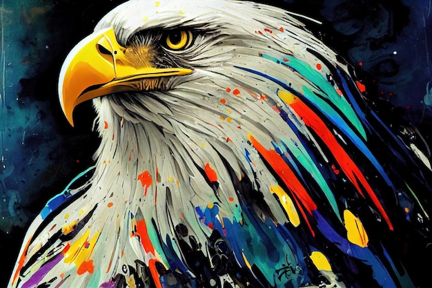 Eagle in the sky color art