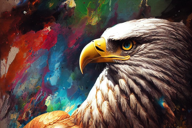 Eagle in the sky color art