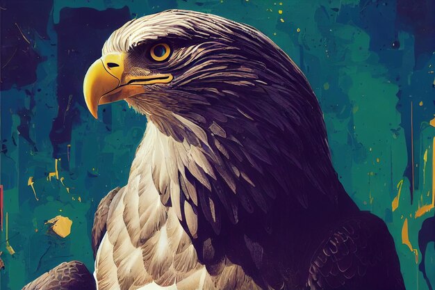 Eagle in the sky color art