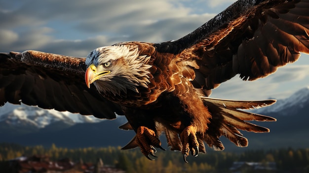 Eagle Soaring 4K Aerial Artistry in Stylized AR 169