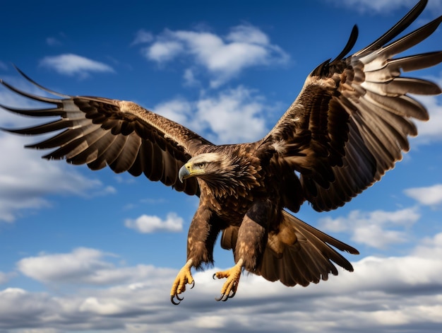 eagle soaring against blue sky
