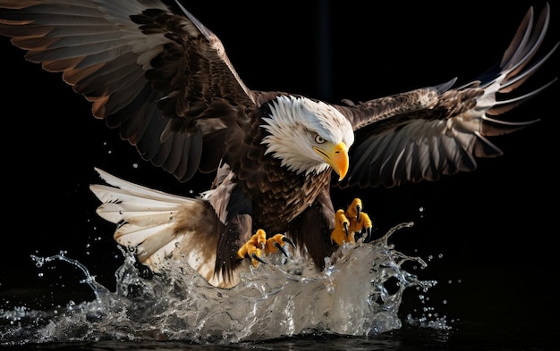 Eagle splashing water Generative AI