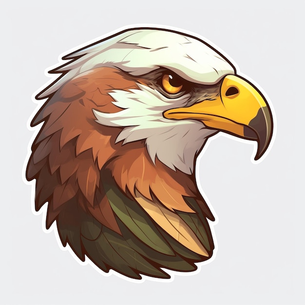 Eagle-sticker met duidelijke rand in flitsende anime-stijl