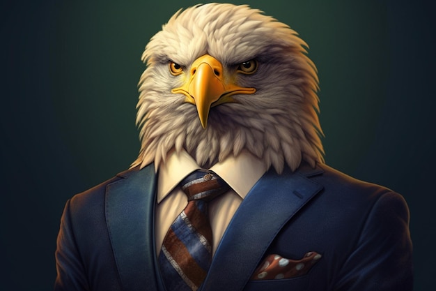 eagle in a suit Generative AI