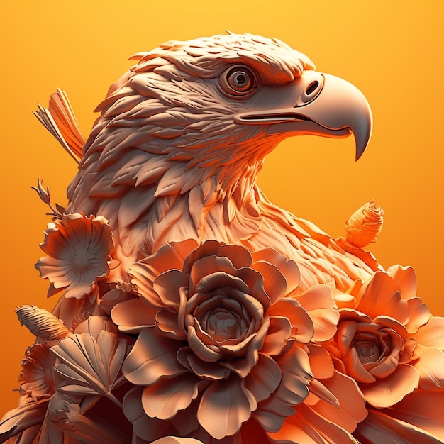 Eagle sun roses hyper detailed ultra sharp octane render