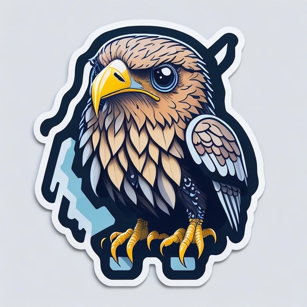 eagle themed cut sticker design AI Generated