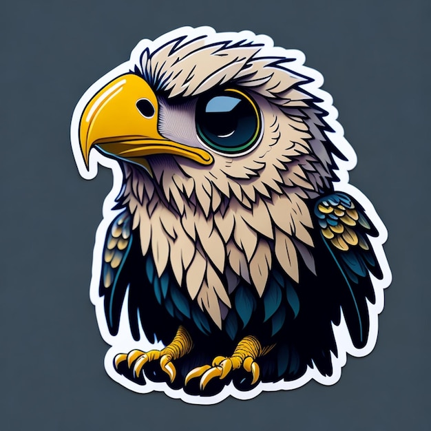 eagle themed cut sticker design AI Generated