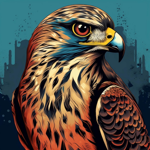 A eagle with a blue background tshirt design