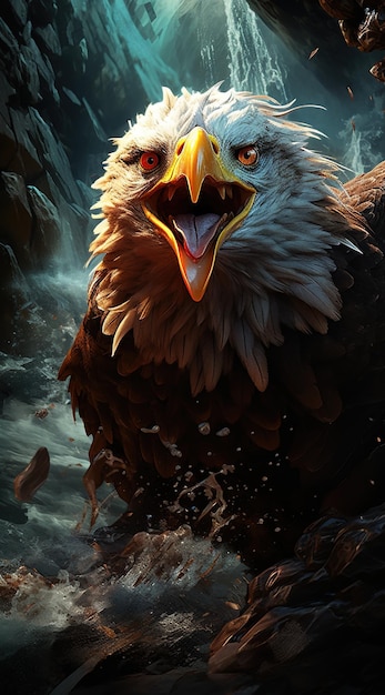 an eagle with a fish in its mouth