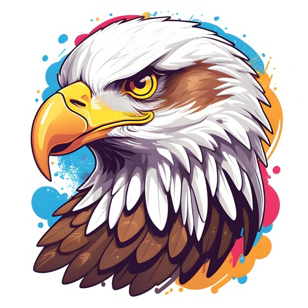 Eagle with Splashes of Artistic Color