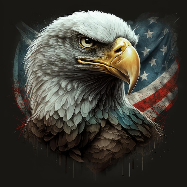 An eagle with the word american on it