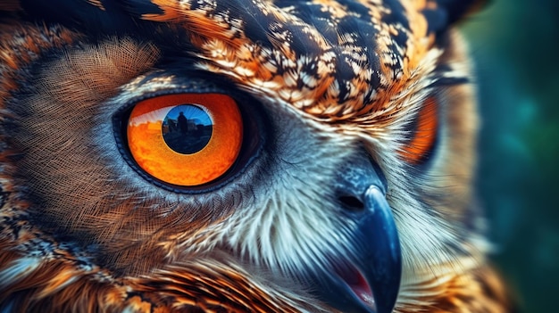 An EagleOwl searching for prey Generative AI