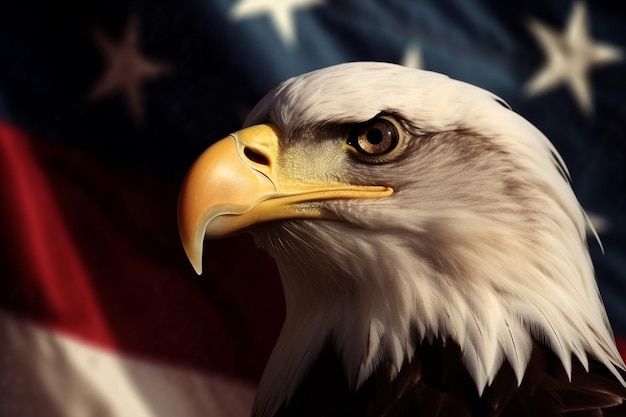 Eagles Eye Panorama American Flag Background photo