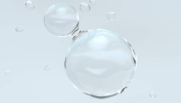 Photo eal transparent water drips. pure cosmetics product. moisturizer skin care.