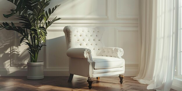 Eames Lounge Chair and Egg Chair in Modern Luxury Room Interior