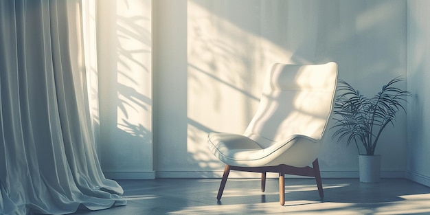 Photo eames lounge chair and egg chair in modern luxury room interior