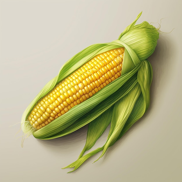 An ear of corn with a picture of a corn on it.