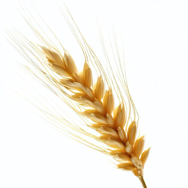 An ear of wheat isolated on a transparent or white background PNG Generative AI