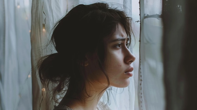 Photo early 20s woman very unhappy in love