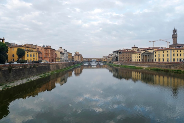 Early morning on the Arno river in Florence