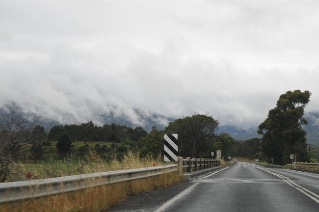 Early morning calm high way in mountain