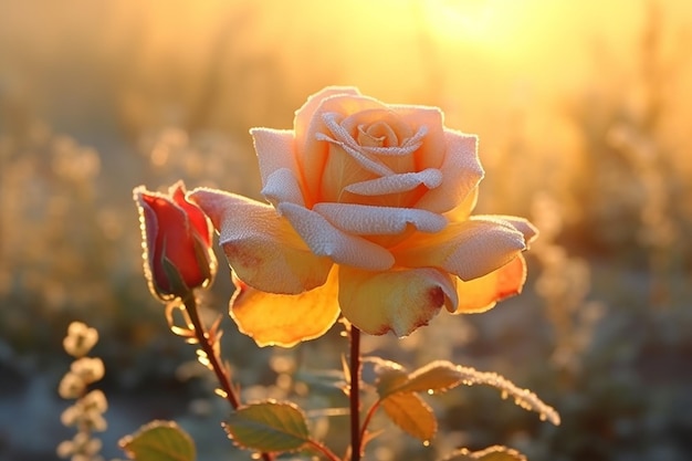 Early Morning Dewy Roses Nature Wallpaper