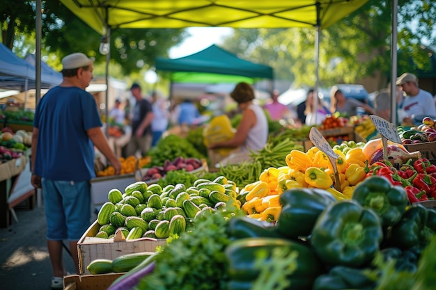 An early morning farmers market scene Resplendent