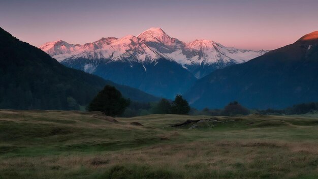 Early morning in a mountains