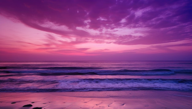이른 아침 바다 위로 분홍색 일출