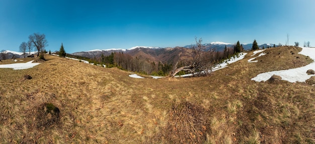 Early spring Carpathian mountains