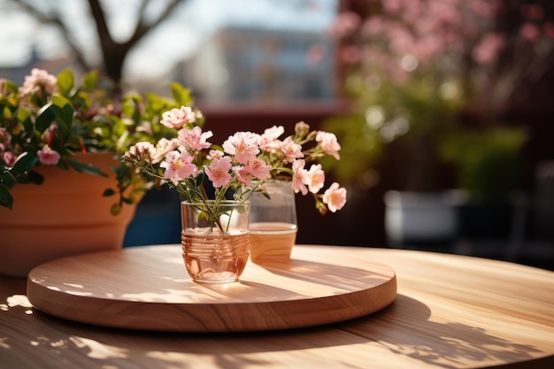 early spring sunny light in small table cosy minimalist style professional photography