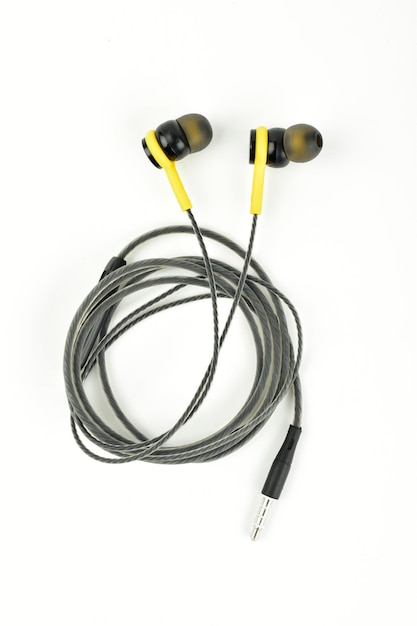 Earphone on white background