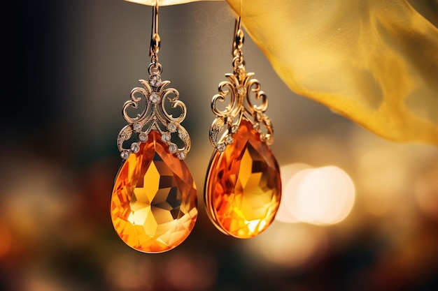 Earrings with gemstones