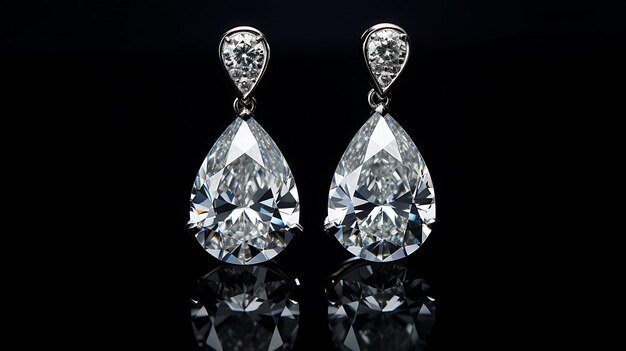 Фото Сережки с алмазами с капельками воды