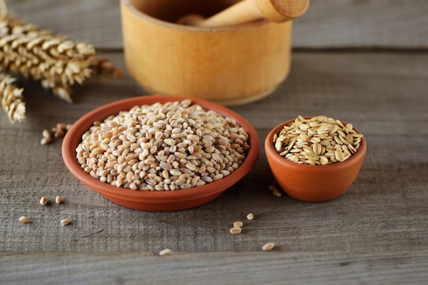 Spighe di grano da vicino raccolto e concetto di raccoltagrano di grano