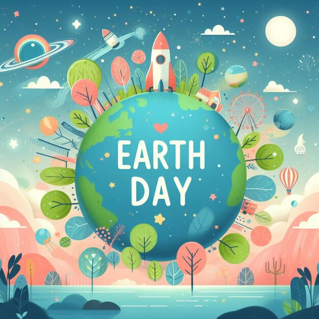 Photo earth day background earth day illustration