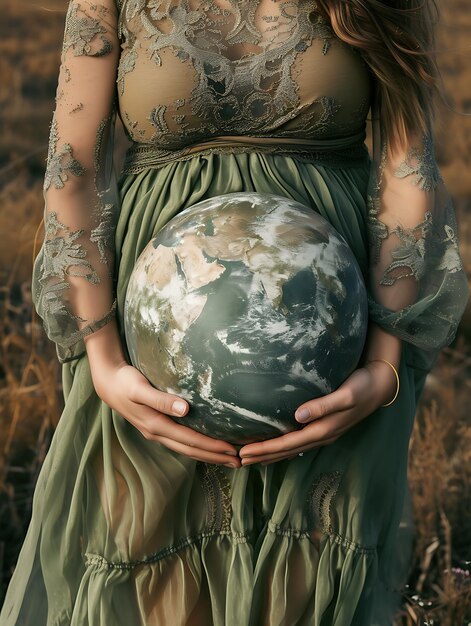 Foto poster di sfondo della giornata della terra papera da parati di madre terra