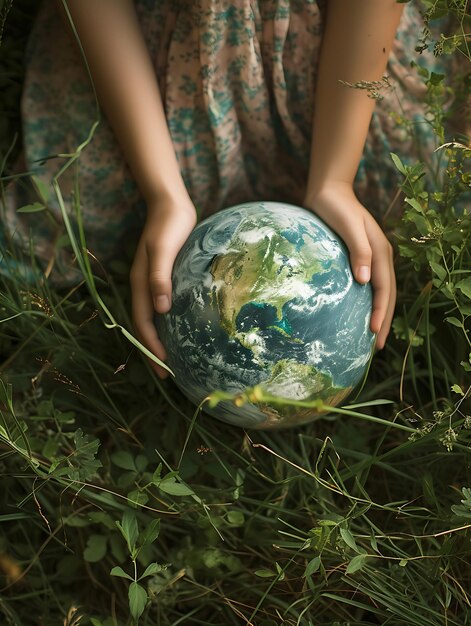 Foto poster di sfondo della giornata della terra papera da parati di madre terra