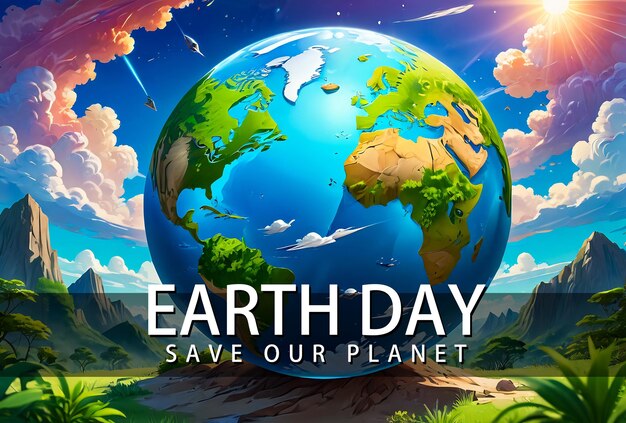 Photo earth day background save our planet