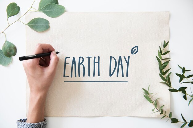 Earth day card supporting environmental protection