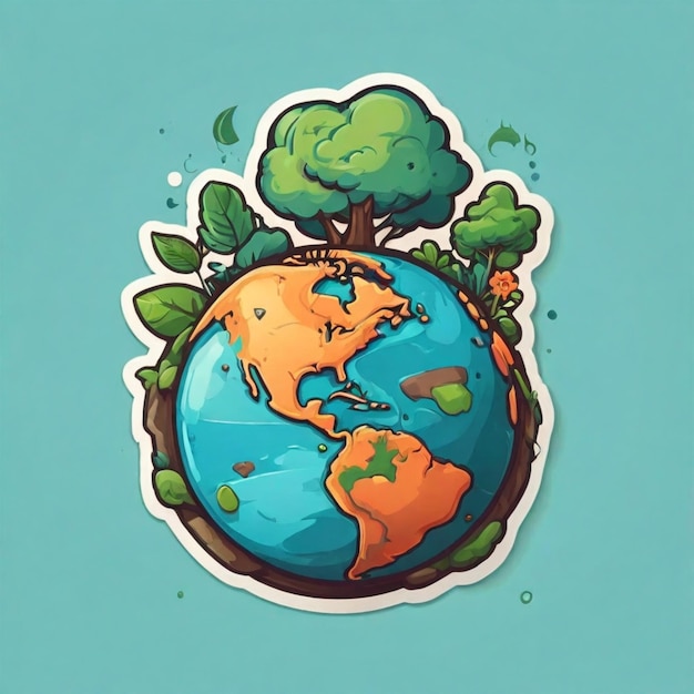 Earth day cartoon vector background