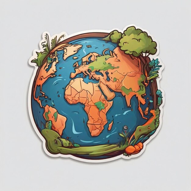 Photo earth day cartoon vector background