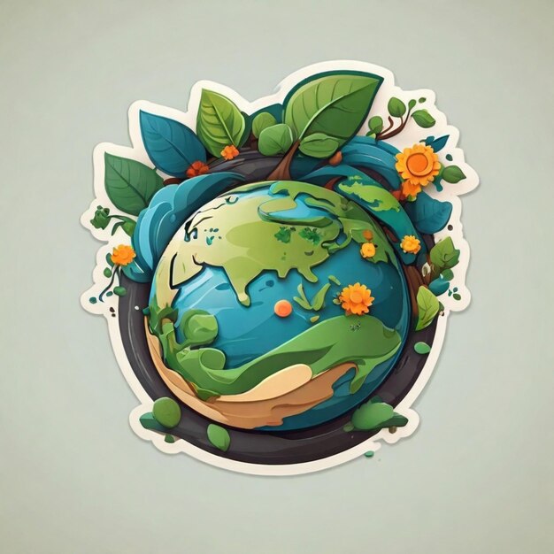 Earth day cartoon vector background