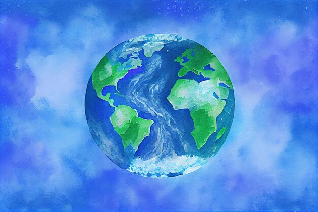 Earth day celebration blue background Generative Ai