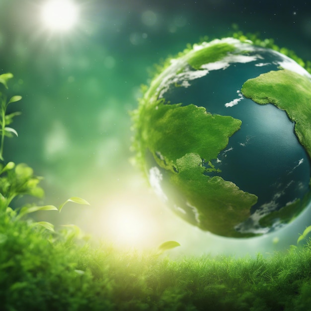 Earth Day concept illustratie van de groene planeet