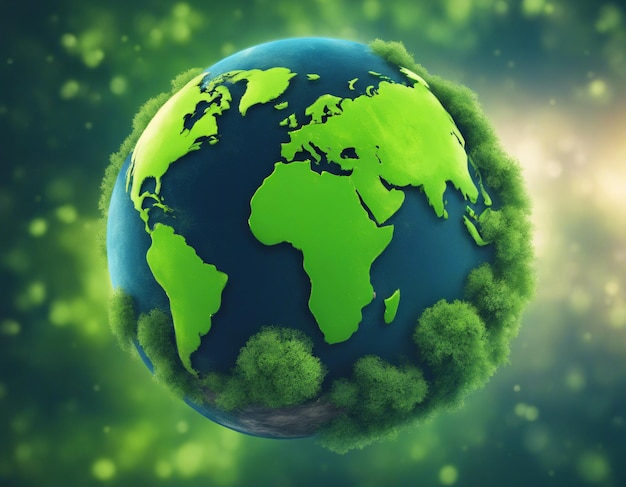 Earth Day concept illustratie van de groene planeet